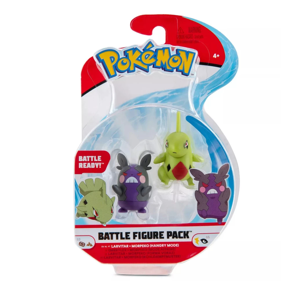 Pokemon Larvitar & Morpeko (Hangry Mode) Battle Figurine Pack 1 Pokemon Larvitar & Morpeko (Hangry Mode) Battle Figurine Pack