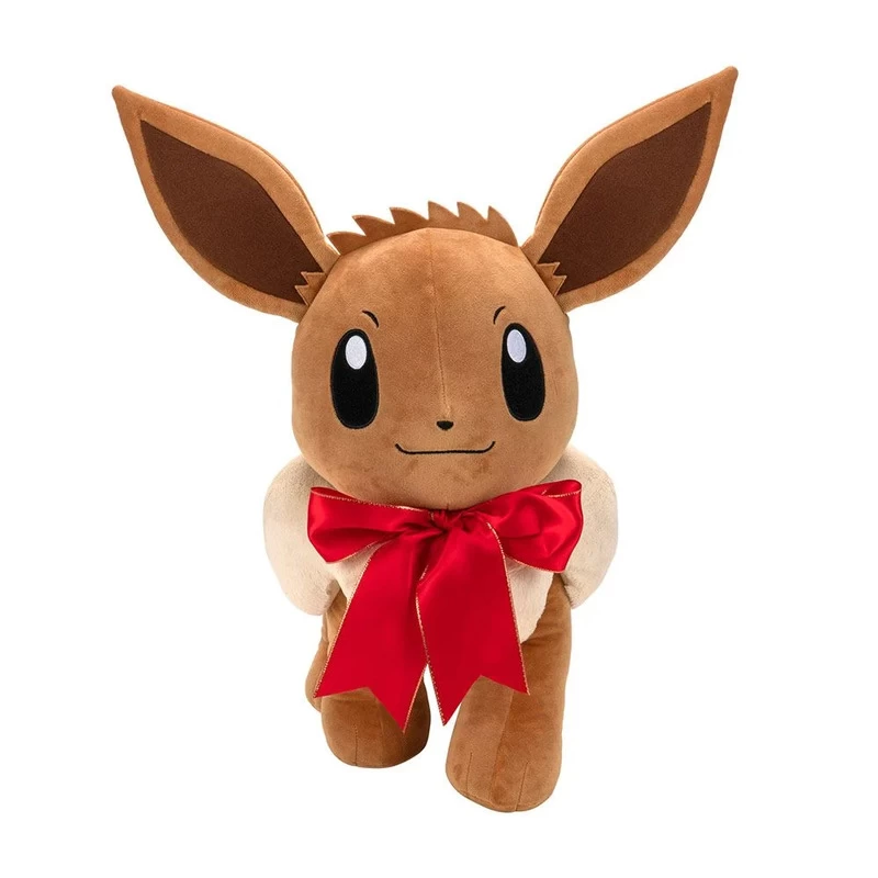 Pokemon Eevee Red Bow Plush Toy 20cm 1 Pokemon Eevee Red Bow Plush Toy 20cm