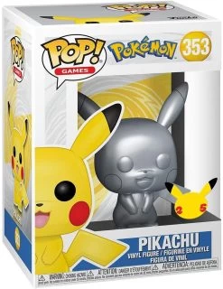 NINTENDO Funko Pop! Games Pokemon Pikachu Silver Metallic Vinyl Figure #353