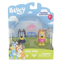 Bluey Pool Time Bluey And Bingo Figurines 2 Pack